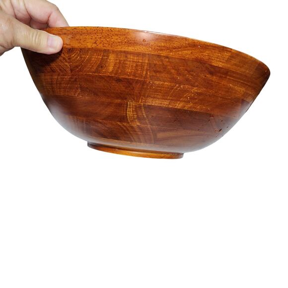 LIPPER INTL CHERRY FINISH WOOF 13.75" ROUND WOOD SERVING BOWL - Picture 2 of 6